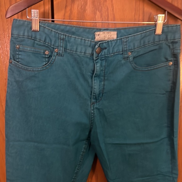 Free People Blue Green Skinny Jeans - Picture 3 of 7